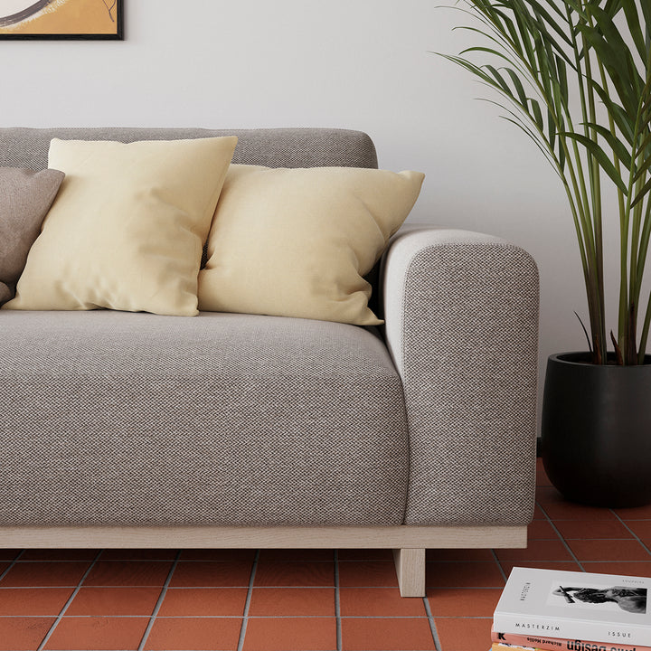 Aya Fabric 3.5 Seater Sofa (Oak, Brown)