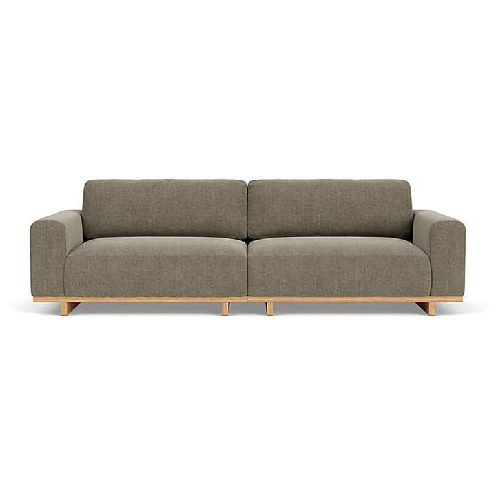 Aya Velvet 3.5 Seater Sofa (Oak, Sage Velvet Cord)