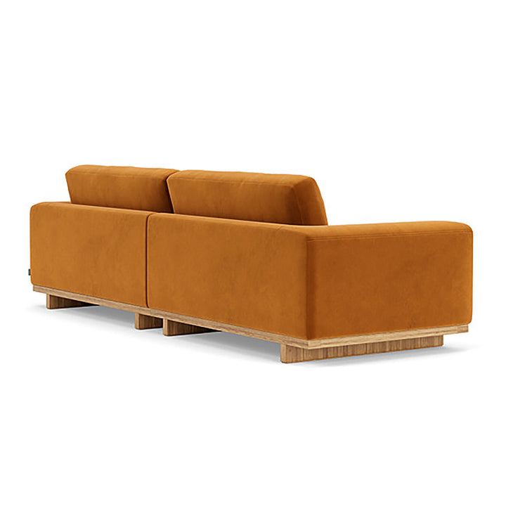 Aya Velvet 3.5 Seater Sofa (Oak, Matt Amber)