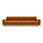 Aya Velvet 4 Seater Sofa (Oak, Matt Amber)