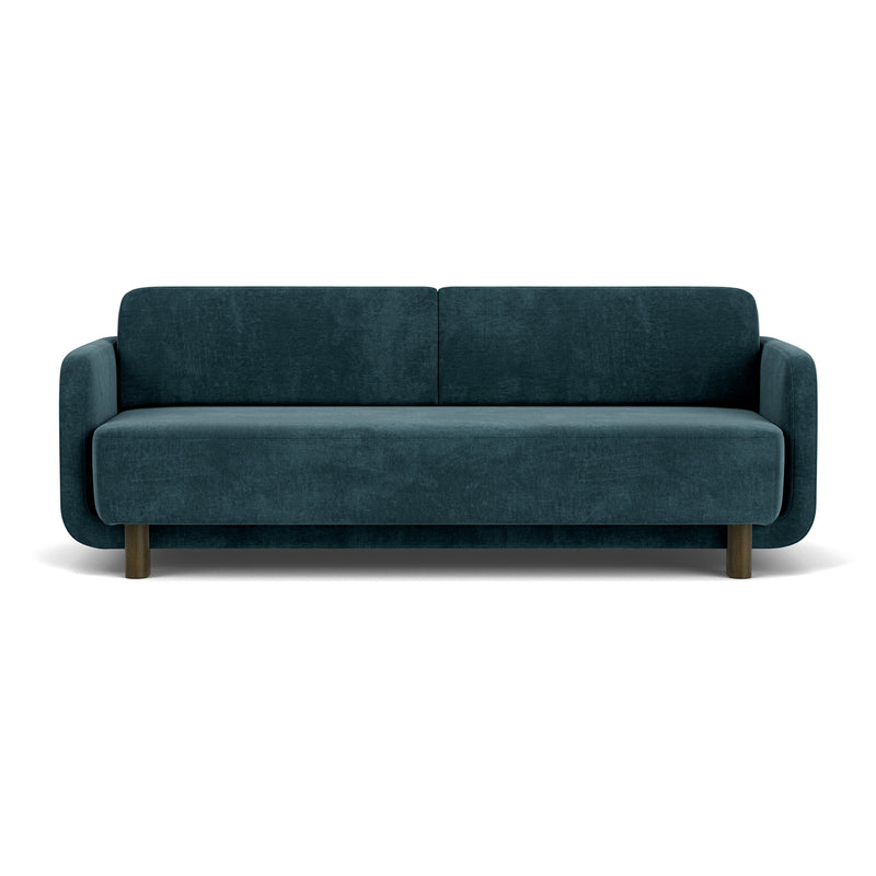 Danny Dust Blue Textured Weave / Dark Walnut