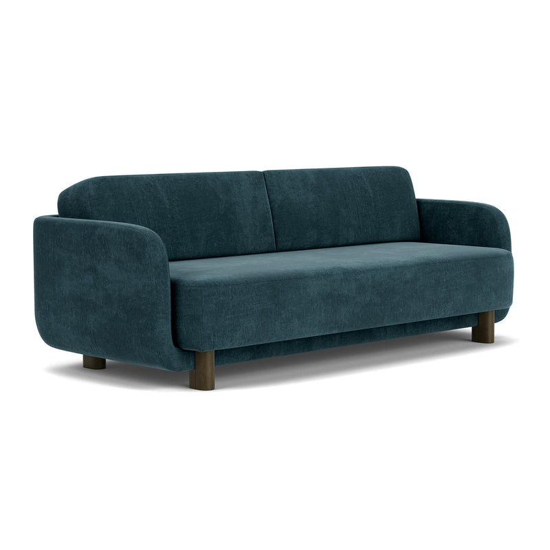 Danny Dust Blue Textured Weave / Dark Walnut