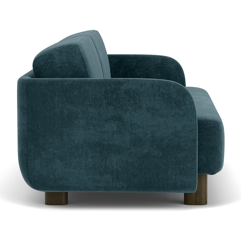 Danny Dust Blue Textured Weave / Dark Walnut