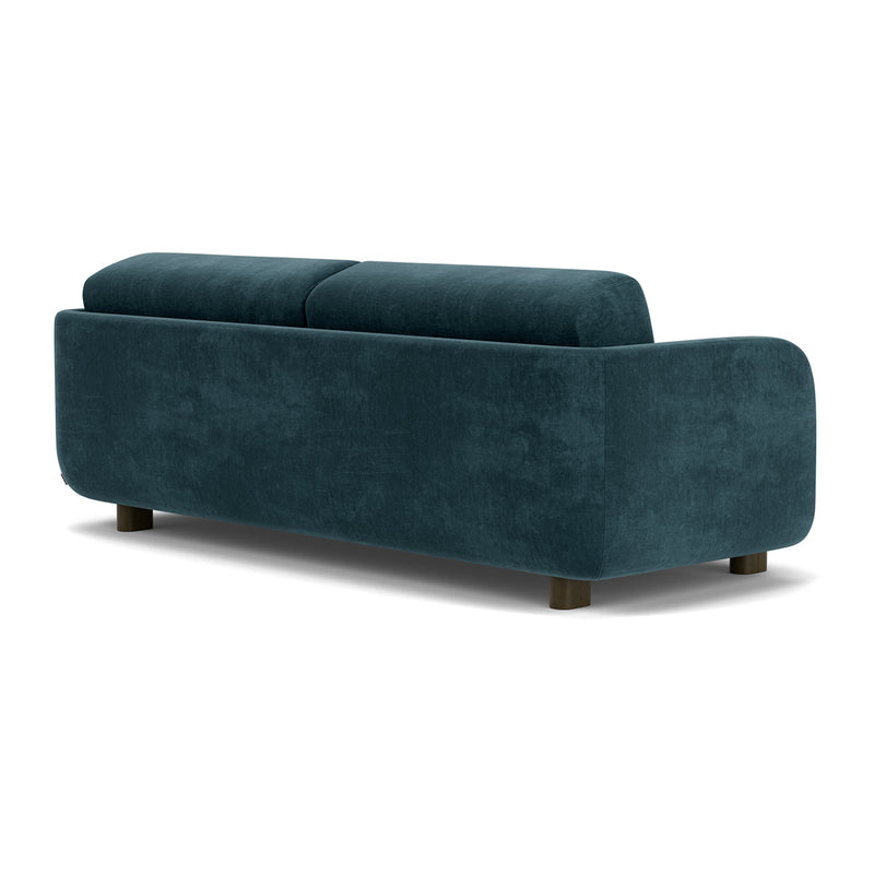 Danny Dust Blue Textured Weave / Dark Walnut