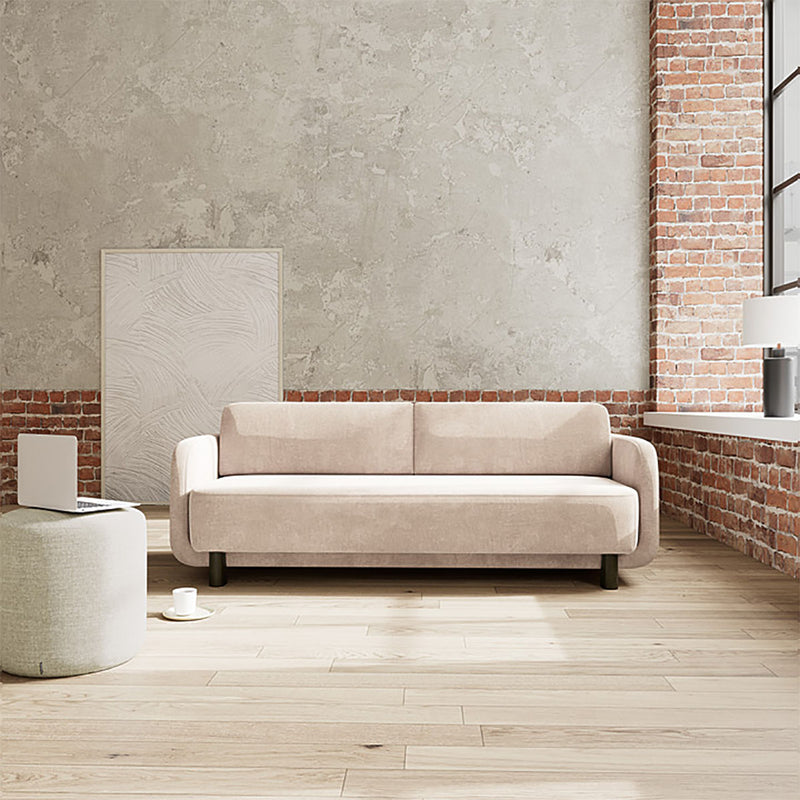 Danny Cream Textured Weave / Dark Walnut