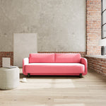 Firenze Bubblegum Fabric / Dark Walnut