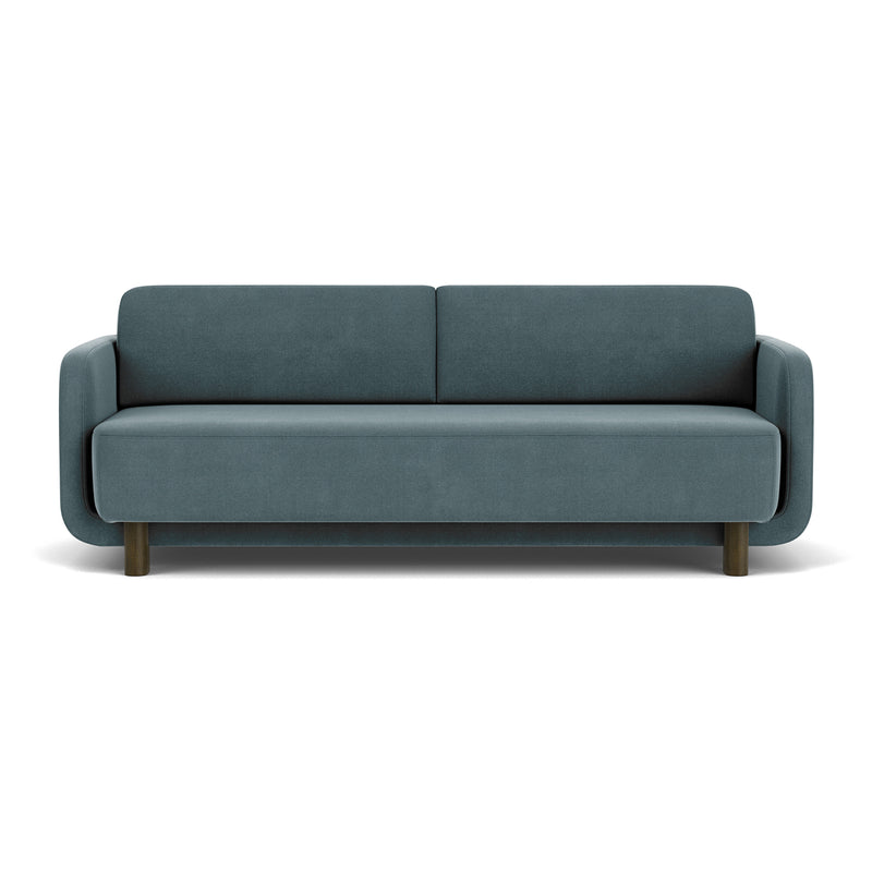 Forest Dust Blue Fabric / Dark Walnut