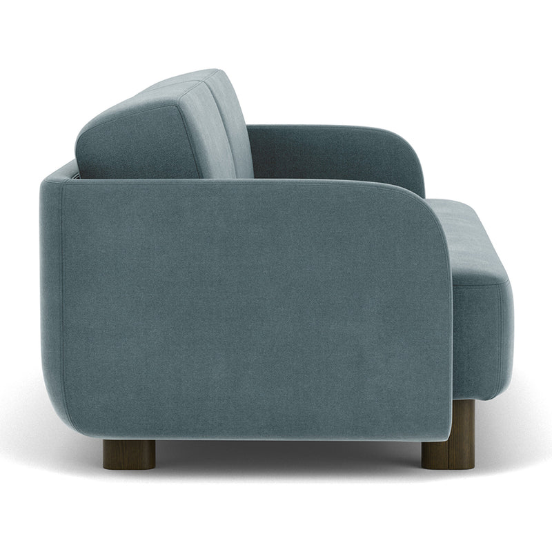 Forest Dust Blue Fabric / Dark Walnut