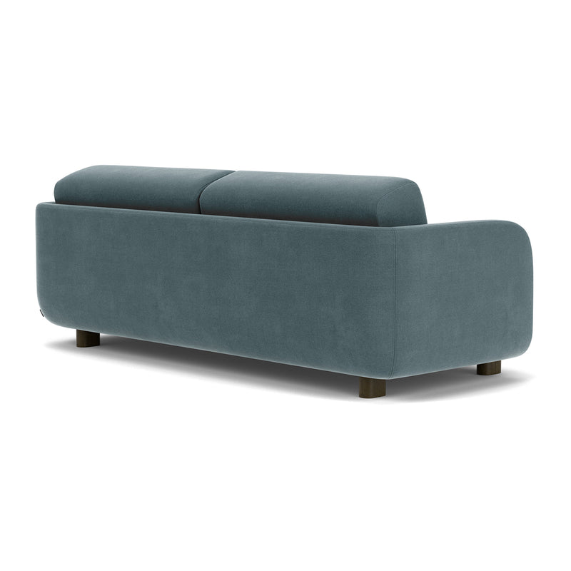 Forest Dust Blue Fabric / Dark Walnut