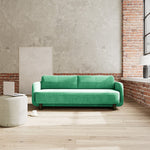 Moss Grass Green Fabric / Dark Walnut