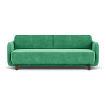 Moss Grass Green Fabric / Dark Walnut