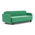 Moss Grass Green Fabric / Dark Walnut