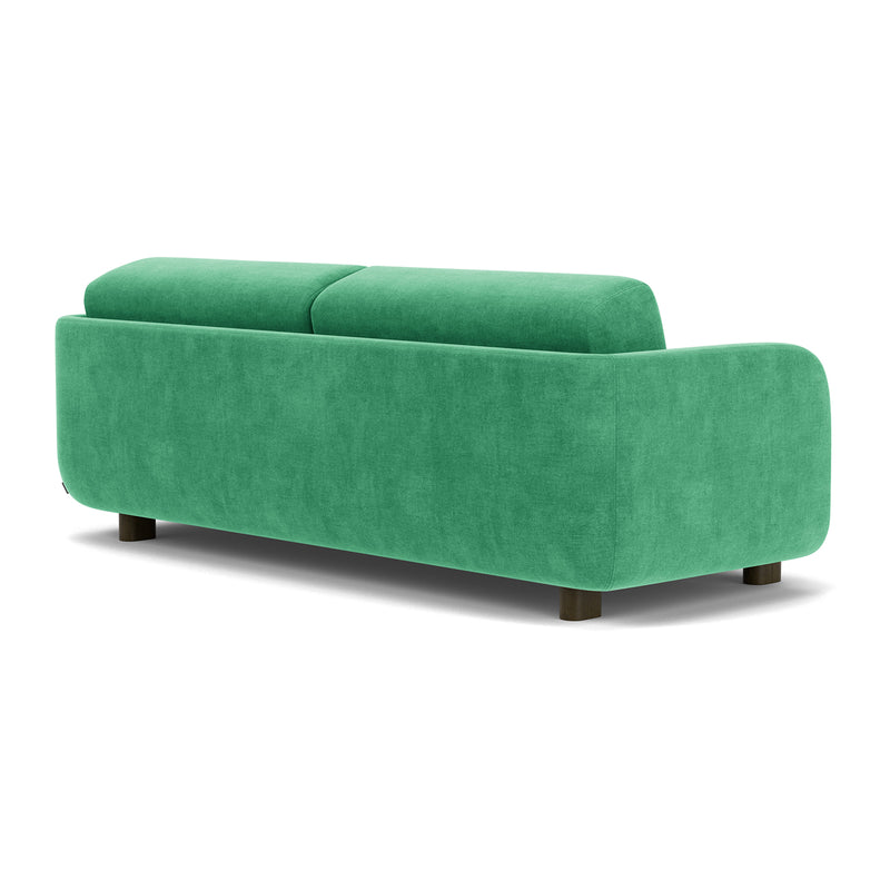 Moss Grass Green Fabric / Dark Walnut