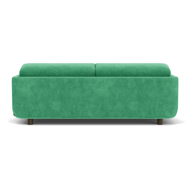 Moss Grass Green Fabric / Dark Walnut