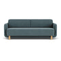 Clara Sofa Bed - Forest Dust Blue Fabric / Oak
