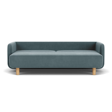 Forest Dust Blue Fabric / Oak