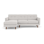 Conrad Fabric Left Chaise Sofa (Walnut Natural, Cool Grey Weave)