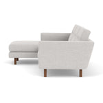 Conrad Fabric Left Chaise Sofa (Walnut Natural, Cool Grey Weave)