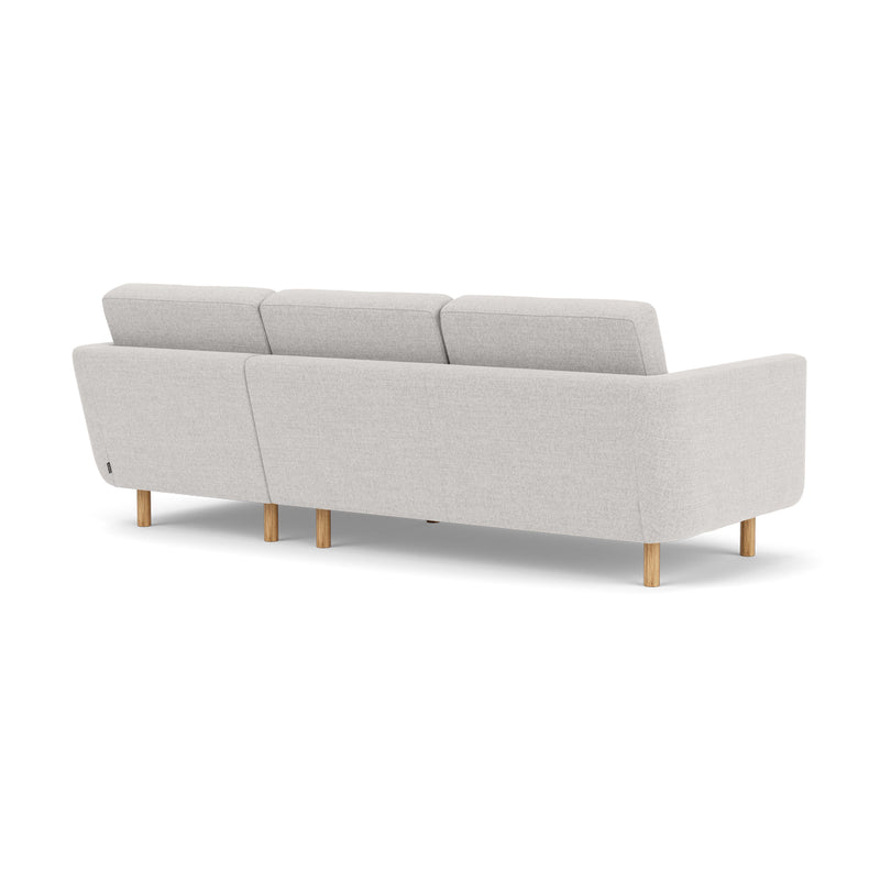 Conrad Fabric Right Chaise Sofa (Oak, Cool Grey Weave)