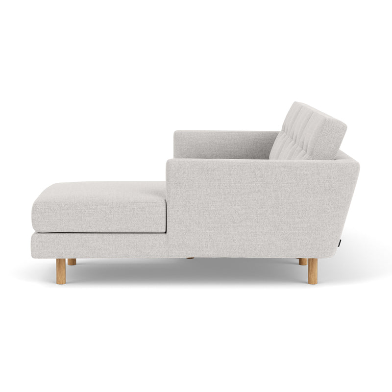 Conrad Fabric Right Chaise Sofa (Oak, Cool Grey Weave)