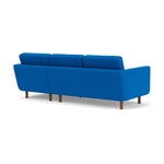 Conrad Fabric Right Chaise Sofa (Walnut Natural, Cobalt Blue)