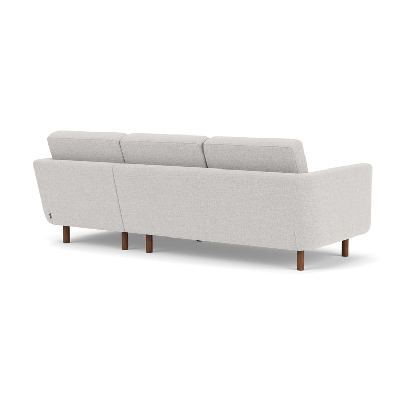 Conrad Fabric Right Chaise Sofa (Walnut Natural, Cool Grey Weave)