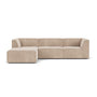 Dane 3 Seater Modular Sofa with Footrest - Danny Cream Textured Weave
