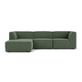 Dane 3 Seater Modular Left Chaise Sofa - Cura Dark Green Weave