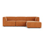 Dane 3 Seater Modular Right Chaise Sofa - Danny Amber Textured Weave