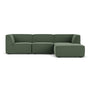 Dane 3 Seater Modular Right Chaise Sofa - Cura Dark Green Weave
