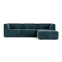 Dane 3 Seater Modular Right Chaise Sofa - Danny Dust Blue Textured Weave