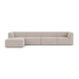 Dane 4 Seater Modular Sofa with Footrest - Agnes Brown Textured Weave