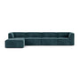 Dane 4 Seater Modular Sofa with Footrest - Danny Dust Blue Textured Weave