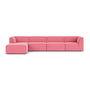 Dane 4 Seater Modular Sofa with Footrest - Firenze Bubblegum Fabric