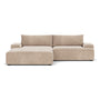 Daphne 2 Seater Left Chaise Modular Sofa - Danny Cream Textured Weave