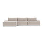 Daphne 3 Seater Modular Left Chaise Sofa - Agnes Brown Textured Weave