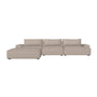 Daphne 3 Seater Modular Left Chaise Sofa - Agnes Brown Textured Weave