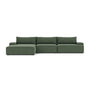 Daphne 3 Seater Modular Left Chaise Sofa - Cura Dark Green Weave
