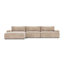 Daphne 3 Seater Modular Left Chaise Sofa - Danny Cream Textured Weave