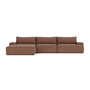 Daphne 3 Seater Modular Left Chaise Sofa - Aulla Cacao Textured Weave