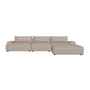 Daphne 3 Seater Modular Right Chaise Sofa - Agnes Brown Textured Weave