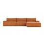 Daphne 3 Seater Modular Right Chaise Sofa - Danny Amber Textured Weave