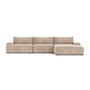 Daphne 3 Seater Modular Right Chaise Sofa - Danny Cream Textured Weave