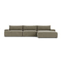 Daphne 3 Seater Modular Right Chaise Sofa - Free Sage Velvet Cord