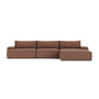 Daphne 3 Seater Modular Right Chaise Sofa - Pebble Rust Boucle