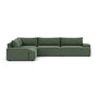 Daphne 4 Seater Modular Left Corner Sofa - Cura Dark Green Weave