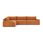 Daphne 4 Seater Modular Left Corner Sofa - Danny Amber Textured Weave