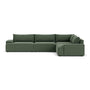 Daphne 4 Seater Modular Right Corner Sofa - Cura Dark Green Weave