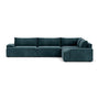 Daphne 4 Seater Modular Right Corner Sofa - Danny Dust Blue Textured Weave