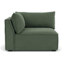 Daphne 1 Seater Left Corner Modular Sofa - Cura Dark Green Weave